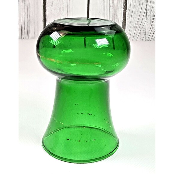 Anchor Hocking Forest Green Glass Bud Vase 3.75in Small Vintage Mid Century - Picture 4 of 8